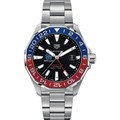 click to view Notre Dame Men's TAG Heuer Automatic GMT Aquaracer with Black Dial and Blue & Red Bezel - Image 2