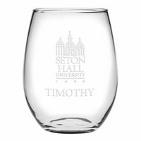 Seton Hall Stemless Wine Glasses Made in the USA - Set of 4