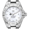 click to view Oklahoma State Women's TAG Heuer Steel Aquaracer with MOP Diamond Dial - Image 1