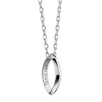 Texas A&M University Monica Rich Kosann Poesy Ring Necklace in Silver