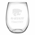 Kansas State Stemless Wine Glasses Made in the USA - Set of 2 - Image 1