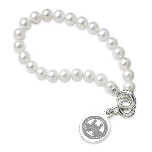 WashU Pearl Bracelet with Sterling Silver Charm - Image 1