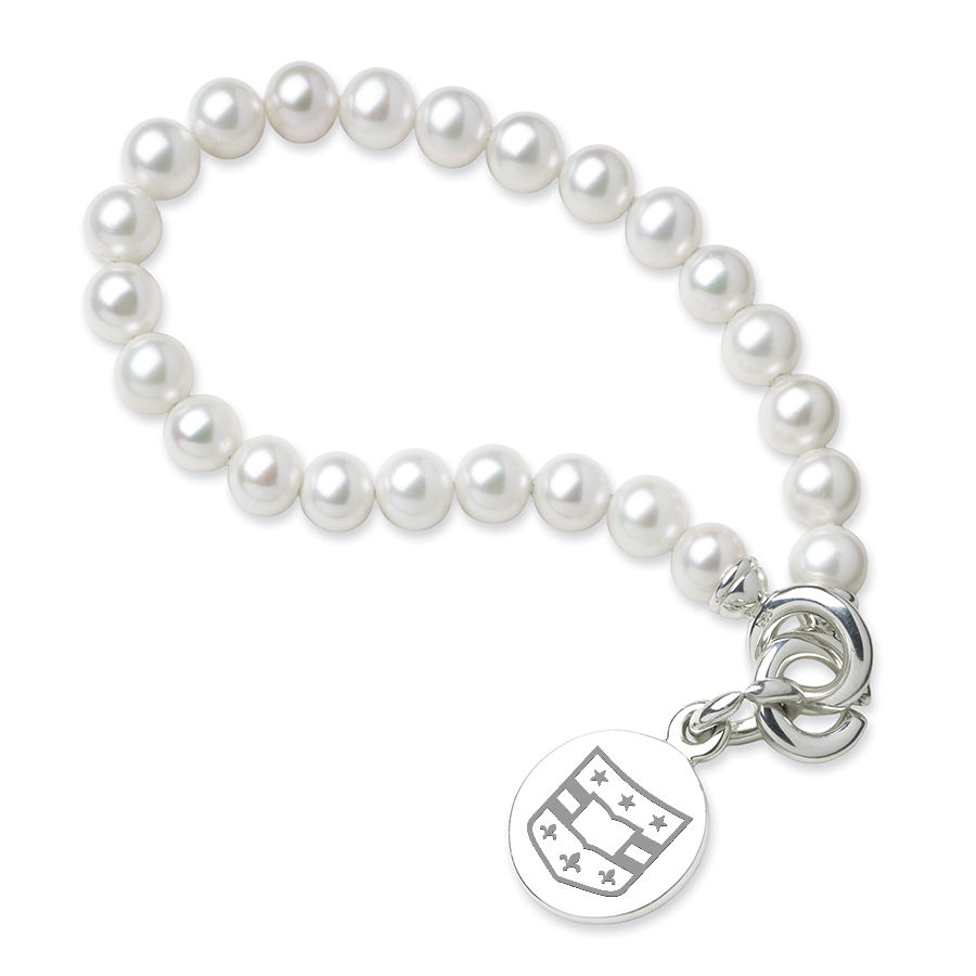 WUSTL Pearl Bracelet with Sterling Charm