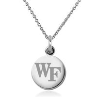 Wake Forest University Necklace with Charm in Sterling Silver