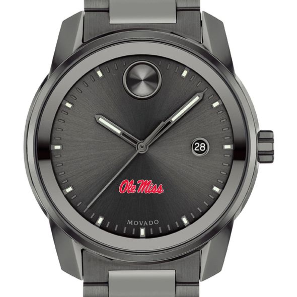 University of Mississippi Men's Movado BOLD Gunmetal Grey with Date Window - Image 1