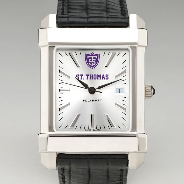 St. Thomas Men's Collegiate Watch with Leather Strap - Image 1