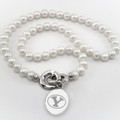 Brigham Young University Pearl Necklace with Sterling Silver Charm - Image 1