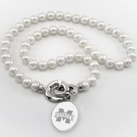 Mississippi State Pearl Necklace with Sterling Silver Charm