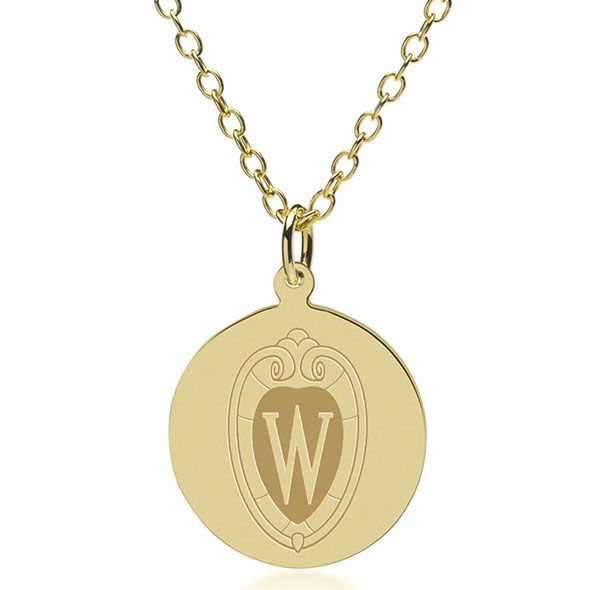 Wisconsin 14K Gold Pendant & Chain - Image 1