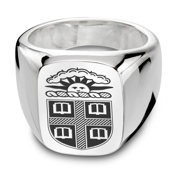 Brown Sterling Silver Rectangular Cushion Ring