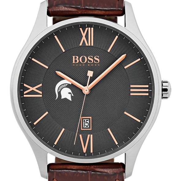 Michigan State University Men's BOSS Classic with Leather Strap from M.LaHart