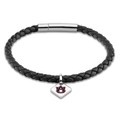 Auburn University Leather Bracelet with Sterling Silver Tag - Black - Image 1