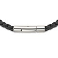 Auburn University Leather Bracelet with Sterling Silver Tag - Black - Image 3