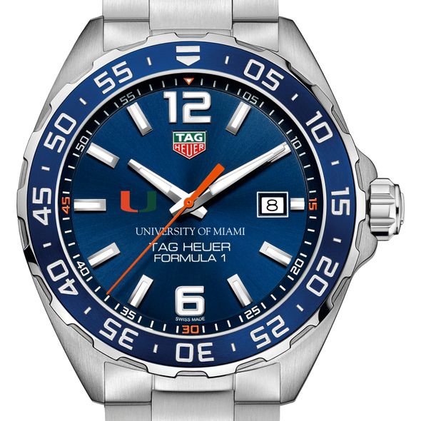 University of Miami Men's TAG Heuer Formula 1 with Blue Dial & Bezel - Image 1
