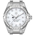 click to view Morehouse College Women's TAG Heuer Steel Aquaracer with MOP Diamond Dial & Bezel - Image 1