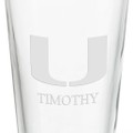 University of Miami 16 oz Pint Glass - Image 3