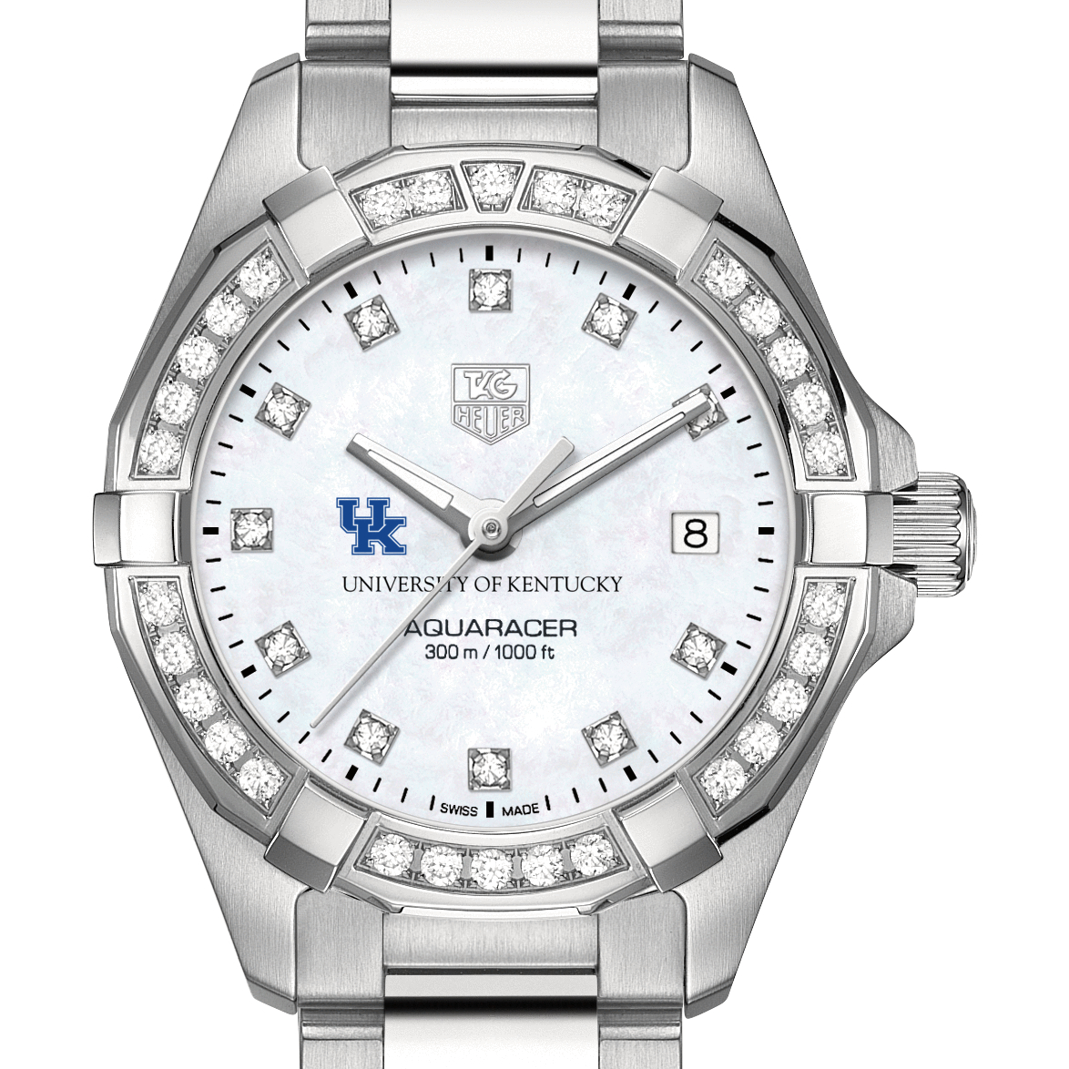 Kentucky Women's TAG Heuer Steel Aquaracer with MOP Diamond Dial & Diamond Bezel