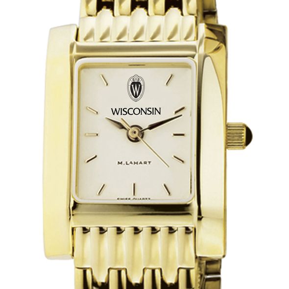 Wisconsin Women's Gold Quad Watch with Bracelet