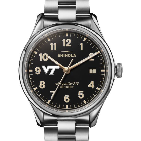 Virginia Tech Shinola Watch, The Vinton 38mm Black Dial - Image 1