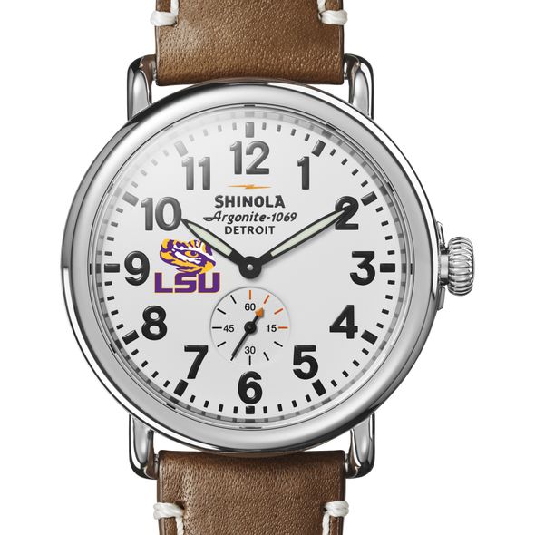 LSU Shinola Watch, The Runwell 41mm White Dial - Image 1