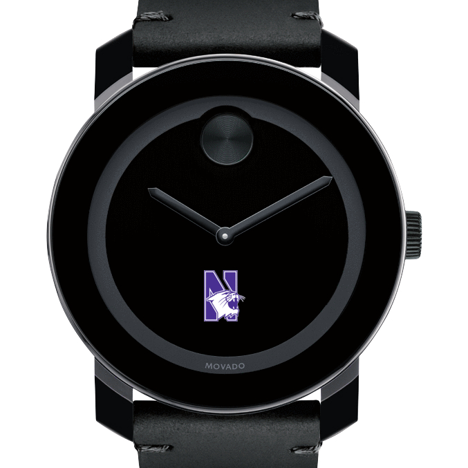 Northwestern Men's Movado BOLD with Leather Strap
