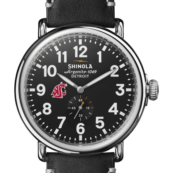 WSU Shinola Watch, The Runwell 47mm Black Dial - Image 1