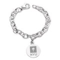 NYU Sterling Silver Charm Bracelet - Image 1
