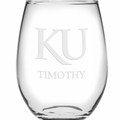 Kansas Stemless Wine Glasses Made in the USA - Set of 2 - Image 2