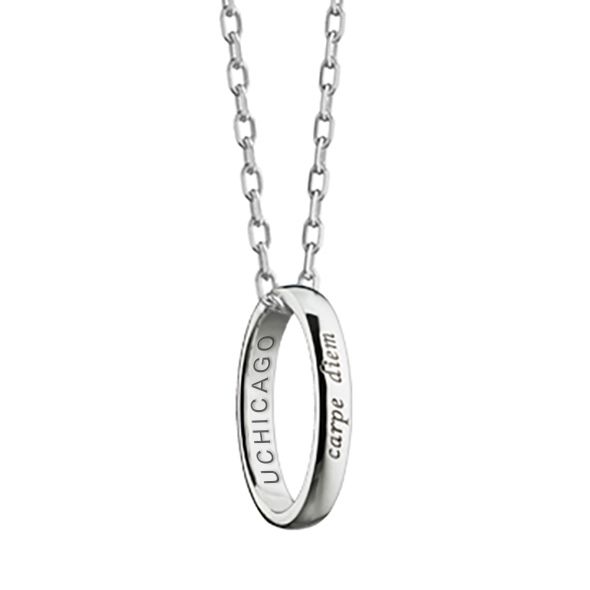 Chicago Monica Rich Kosann "Carpe Diem" Poesy Ring Necklace in Silver - Image 1