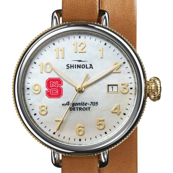 NC State Shinola Watch, The Birdy 38mm MOP Dial - Image 1