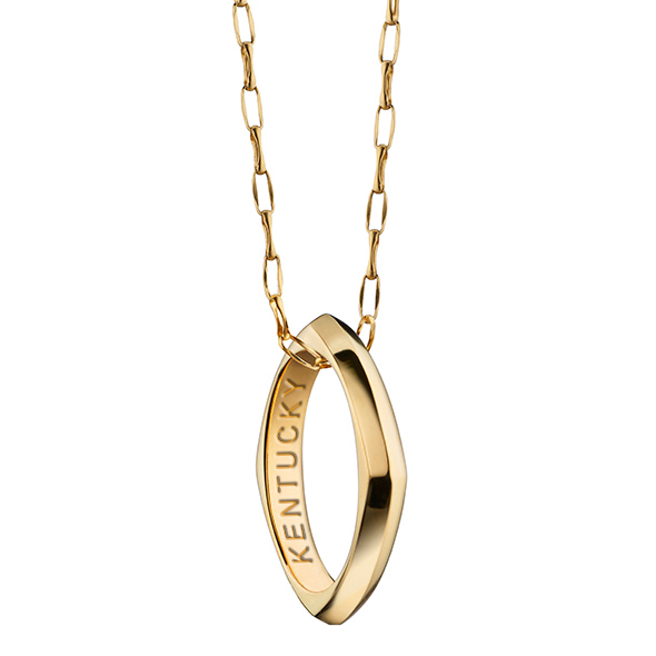 University of Kentucky Monica Rich Kosann Poesy Ring Necklace in Gold