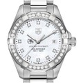click to view Gonzaga University Women's TAG Heuer Steel Aquaracer with MOP Diamond Dial & Bezel - Image 1