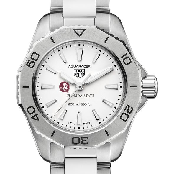 FSU Women's TAG Heuer Steel Aquaracer with Silver Dial - Image 1
