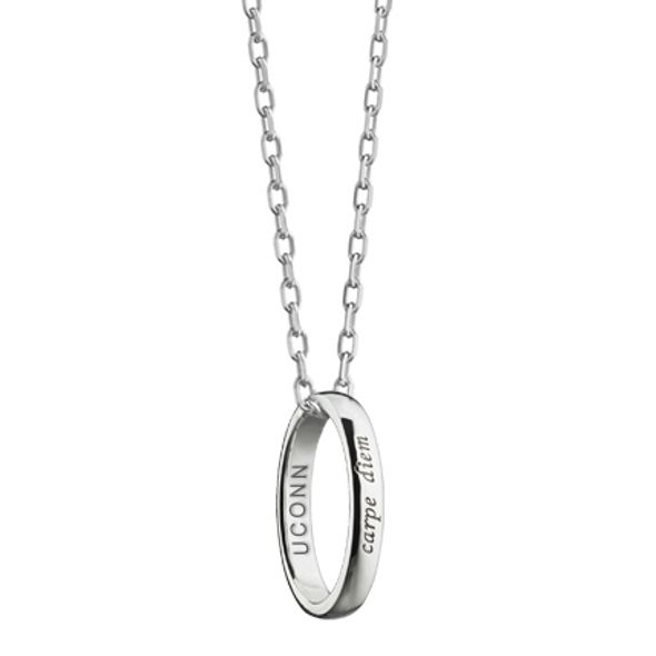 UConn Monica Rich Kosann "Carpe Diem" Poesy Ring Necklace in Silver - Image 1