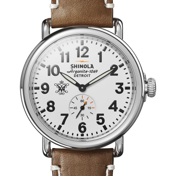 William & Mary Shinola Watch, The Runwell 41mm White Dial - Image 1