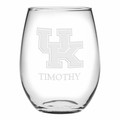 University of Kentucky Stemless Wine Glasses Made in the USA - Set of 4 - Image 1
