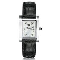 KKG Women's Mother of Pearl Quad Watch with Diamonds & Leather Strap