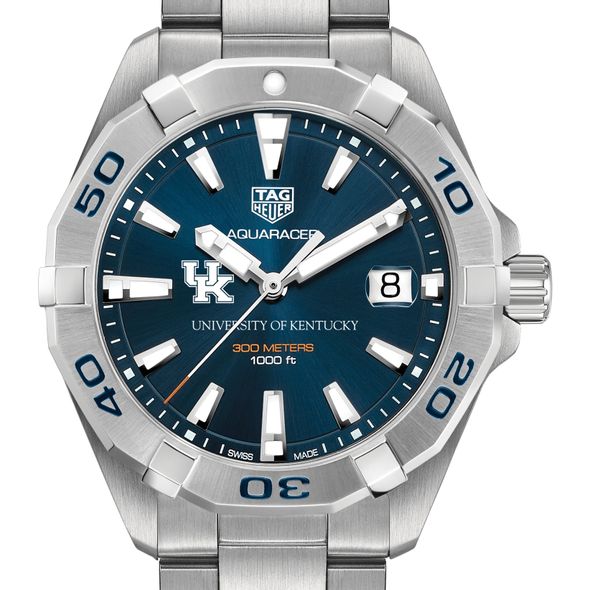 University of Kentucky Men's TAG Heuer Steel Aquaracer with Blue Dial