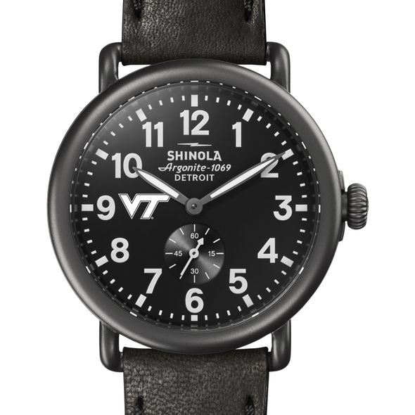 Virginia Tech Shinola Watch, The Runwell 41mm Black Dial - Image 1