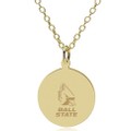 Ball State 18K Gold Pendant & Chain - Image 1