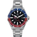click to view Texas A&M Men's TAG Heuer Automatic GMT Aquaracer with Black Dial and Blue & Red Bezel - Image 2