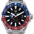 click to view Seton Hall Men's TAG Heuer Automatic GMT Aquaracer with Black Dial and Blue & Red Bezel - Image 1