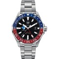 click to view Seton Hall Men's TAG Heuer Automatic GMT Aquaracer with Black Dial and Blue & Red Bezel - Image 2