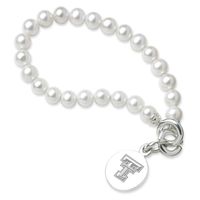Texas Tech Pearl Bracelet with Sterling Silver Charm