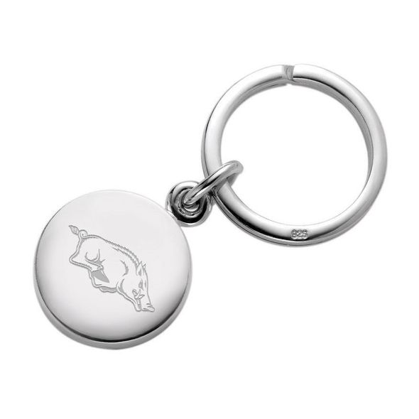 Arkansas Razorbacks Sterling Silver Insignia Key Ring - Image 1