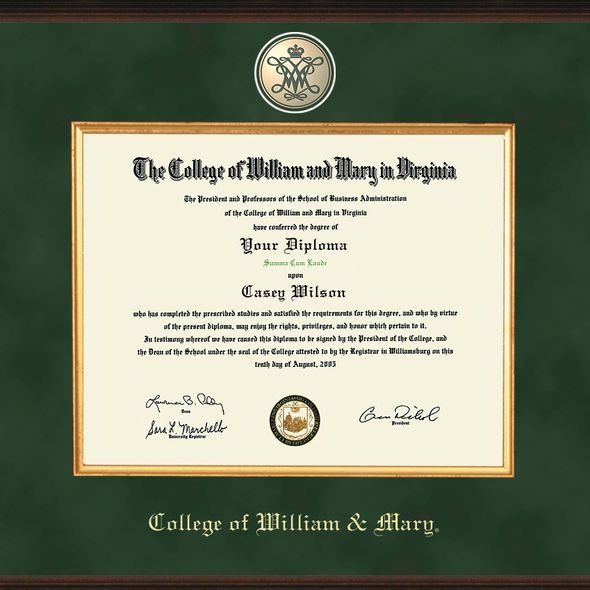 William & Mary Diploma Frame Excelsior Graduation Gift Selection