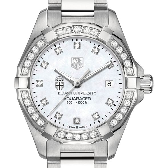 Brown University W's TAG Heuer Steel Aquaracer with MOP Dia Dial & Bezel