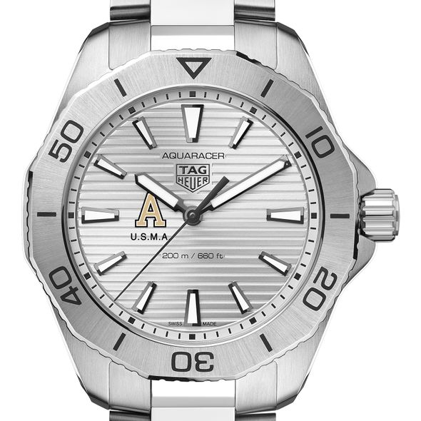West Point Men's TAG Heuer Steel Aquaracer with Silver Dial - Image 1