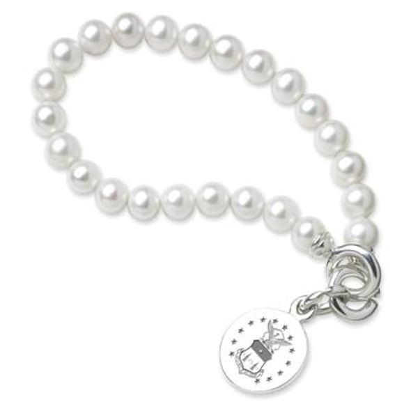 Air Force Academy Pearl Bracelet with Sterling Charm - Image 1