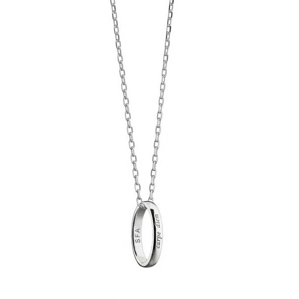 SFASU Monica Rich Kosann "Carpe Diem" Poesy Ring Necklace in Silver - Image 1